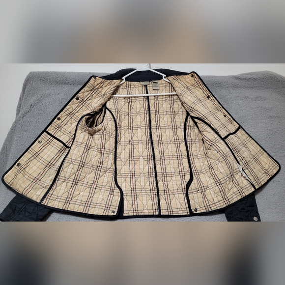 LL Bean Long Sleeve Blue Navy Quilted Snap Button Jacket Small - Picture 2 of 12